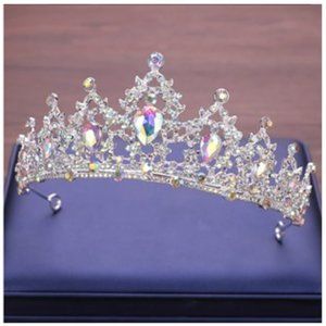 Wedding Bridal Hair Crystal Iridescent Tiara